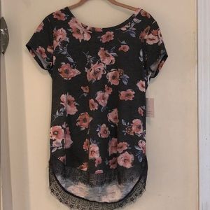 LC by Lauren Conrad Floral Lace Blouse